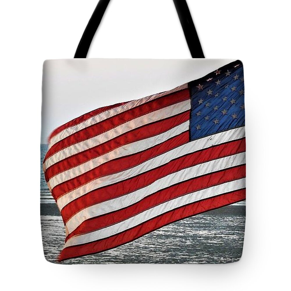 United States Of America Tote Bag featuring the photograph To Shining Sea by Jan Gelders
