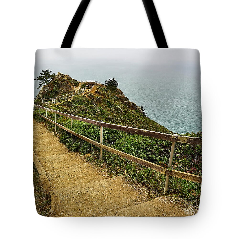 Path Tote Bag featuring the photograph To the End of the Earth by Steve Ondrus