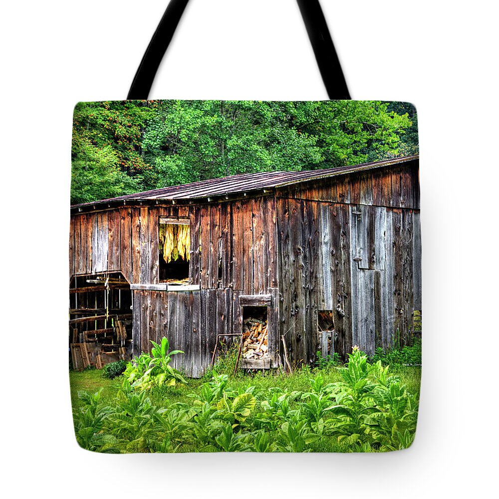 Tobacco Tote Bag featuring the photograph Tobacco Barn by Dale R Carlson