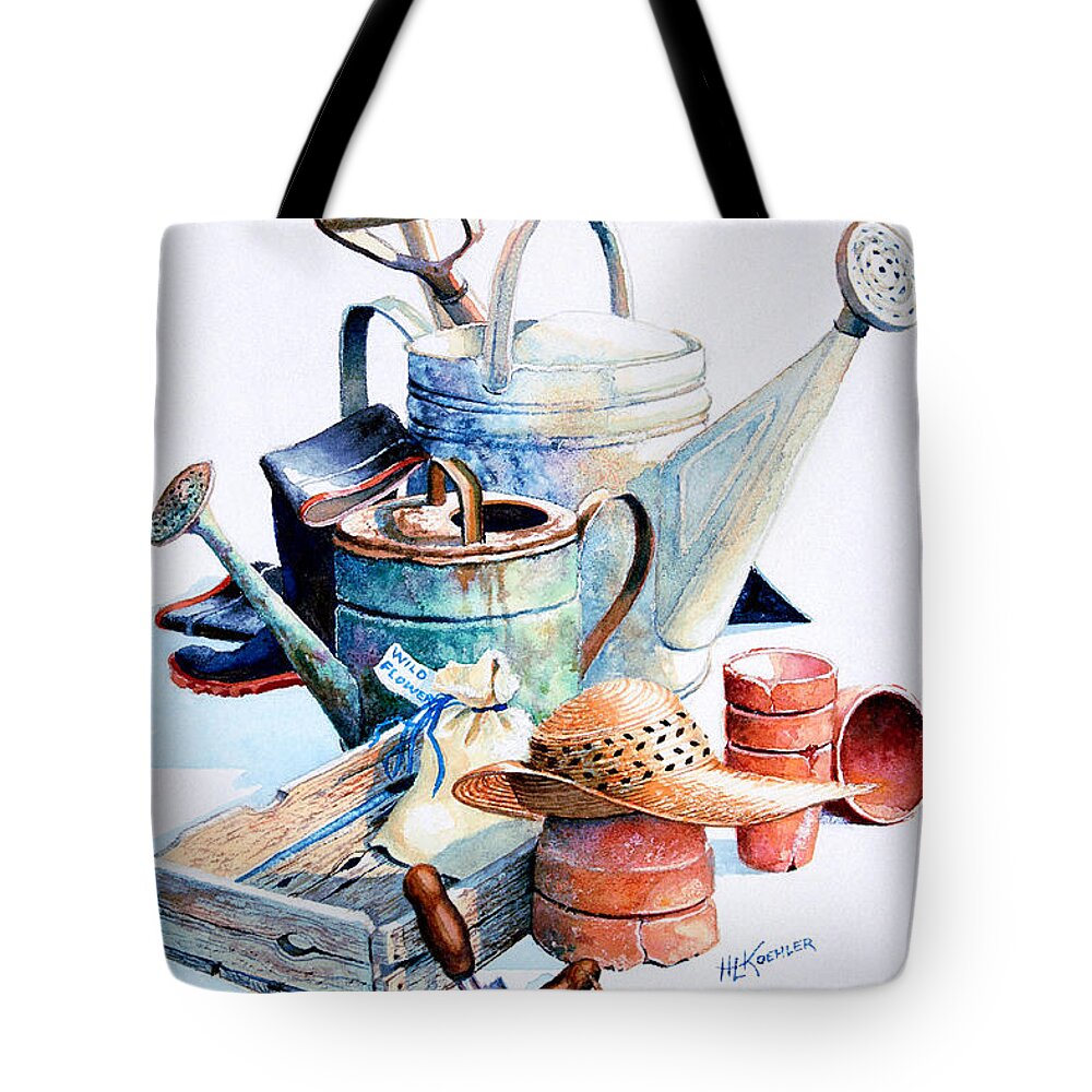 Garden Tote Bag featuring the painting Todays Toil Tomorrows Pleasure II by Hanne Lore Koehler