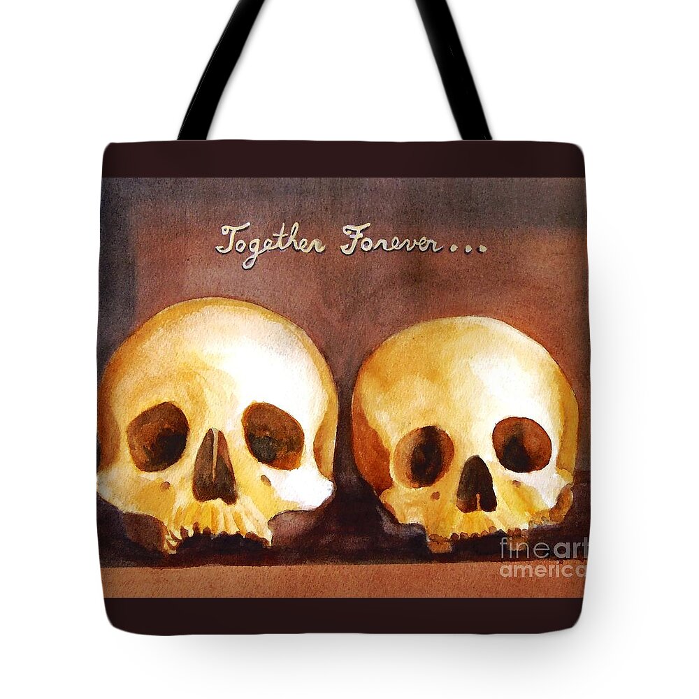 Momento Mori Tote Bag featuring the painting Together Forever by Petra Burgmann