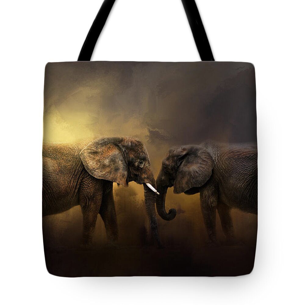 Jai Johnson Tote Bag featuring the photograph Together Through The Storms by Jai Johnson