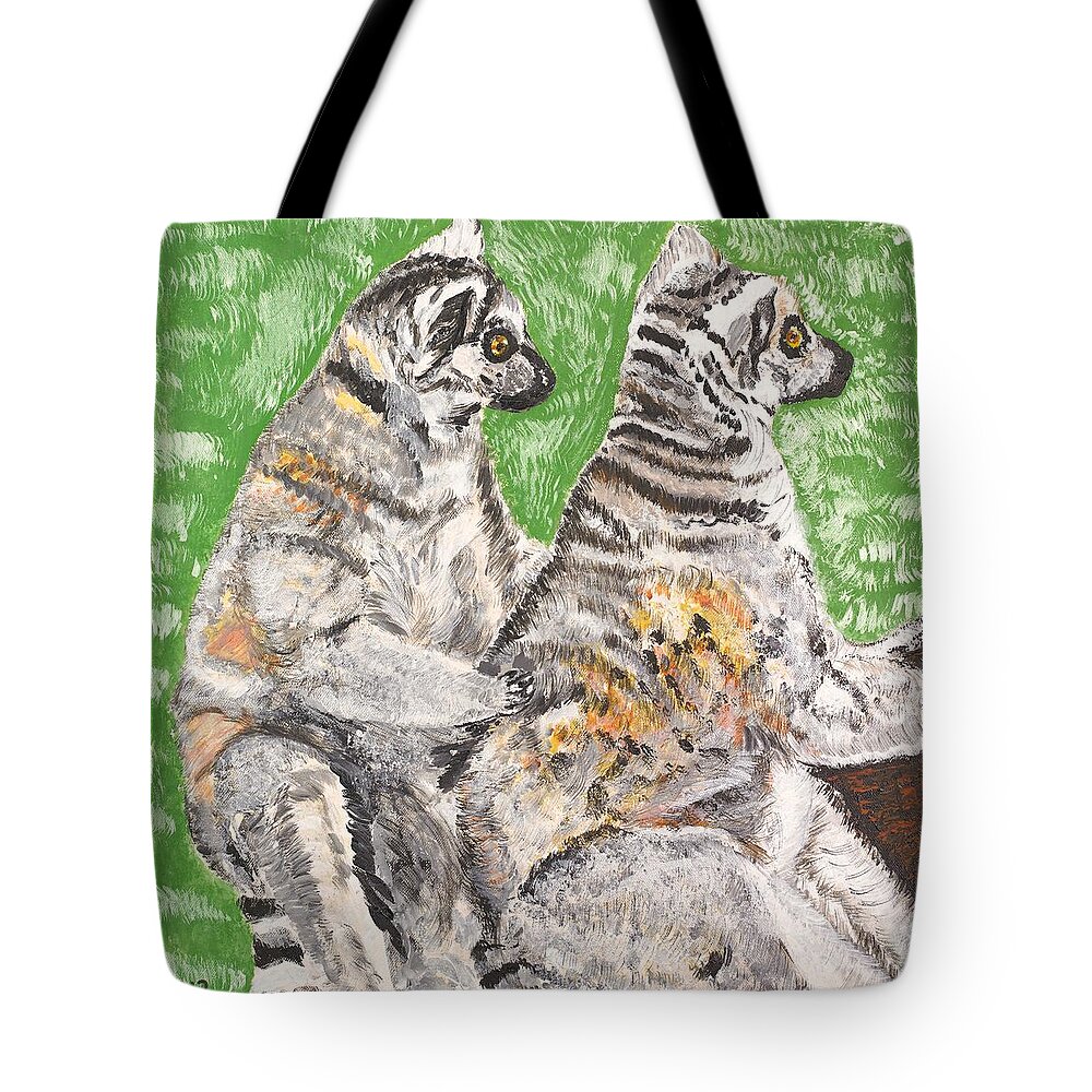 Katta Tote Bag featuring the painting Together by Valerie Ornstein