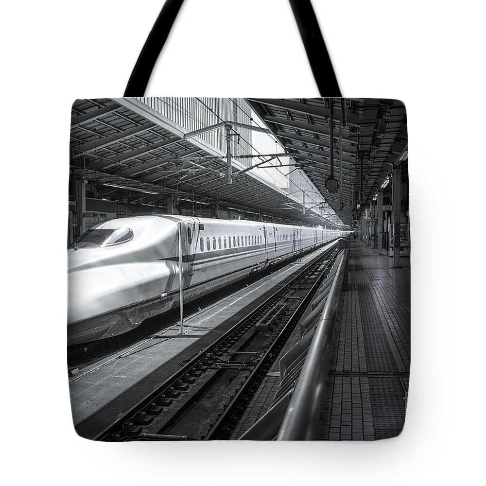 Tokyo Tote Bag featuring the photograph Tokyo to Kyoto, Bullet Train, Japan by Perry Rodriguez