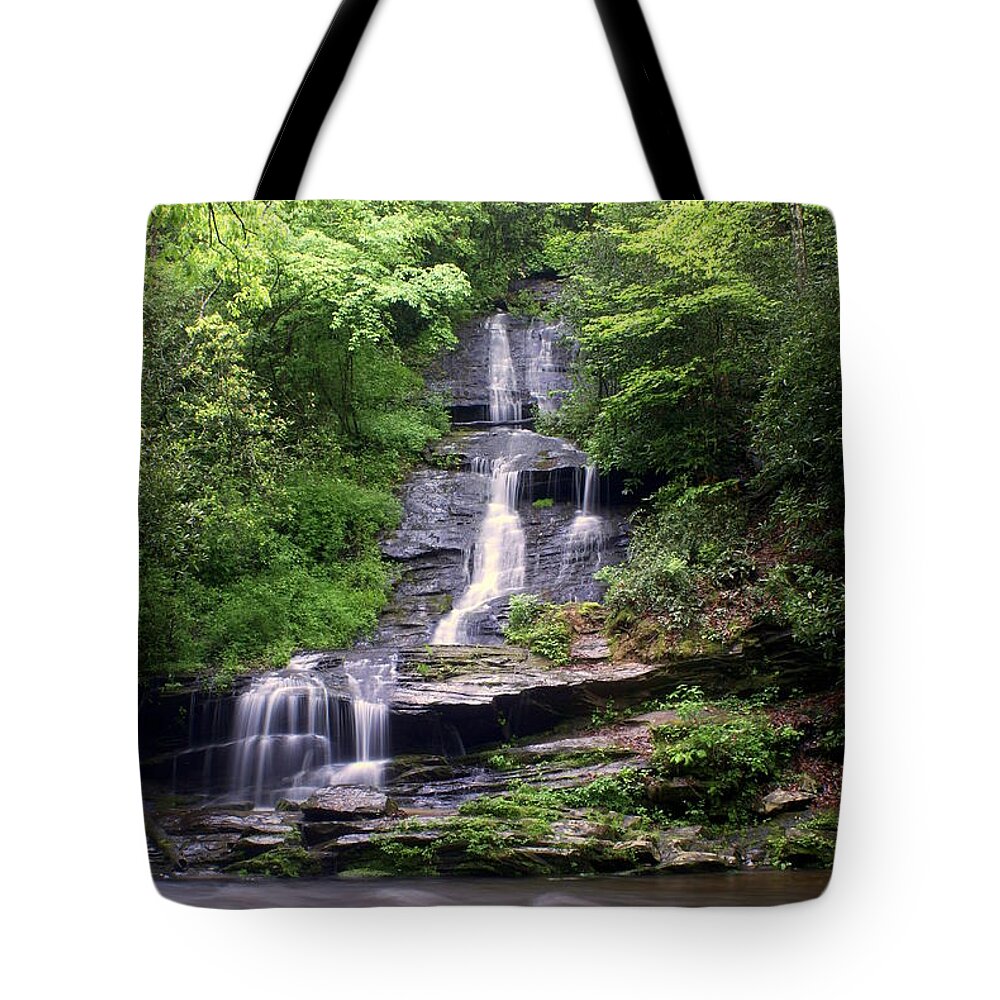 Waterfalls Tote Bag featuring the photograph Tom Branch Falls by Marty Koch