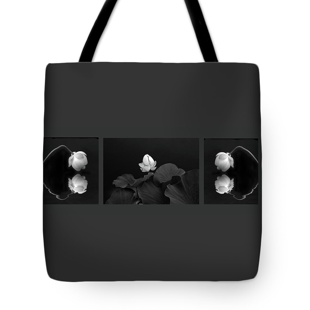 Lotus Tote Bag featuring the photograph Tonal Study Triptych II by Jessica Jenney