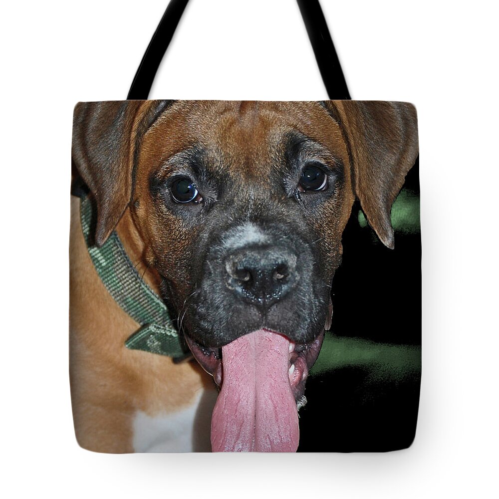 Boxer Tote Bag featuring the digital art Tongue Lasher by DigiArt Diaries by Vicky B Fuller