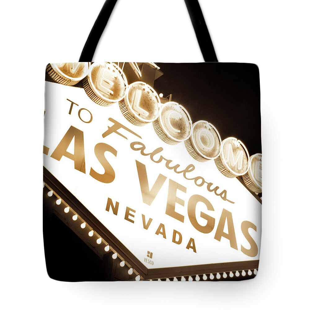 Las Vegas Sign At Night Tote Bag featuring the photograph Tonight In Vegas by Az Jackson