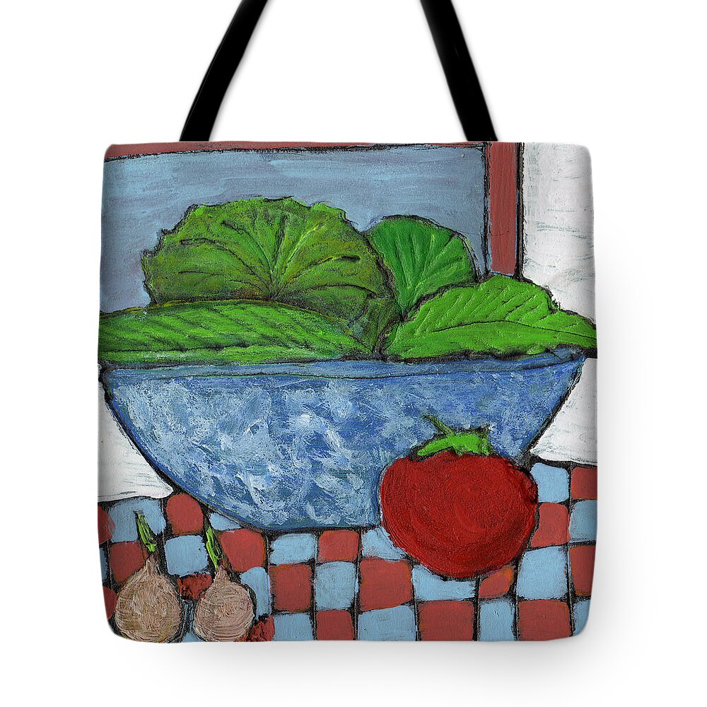 Food Tote Bag featuring the painting Tonight's Salad by Wayne Potrafka