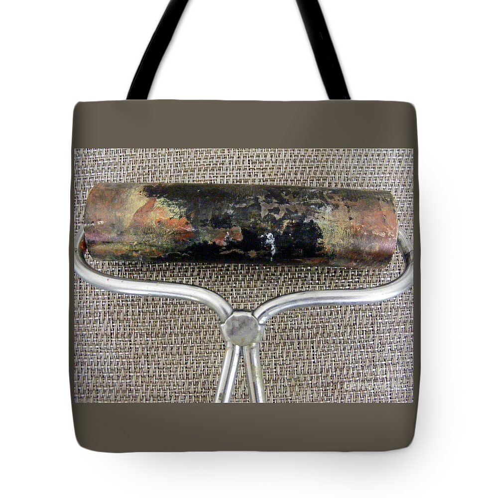 Roller With Abstract Painting Tote Bag featuring the mixed media Too Pretty to Wash Off by Nancy Kane Chapman