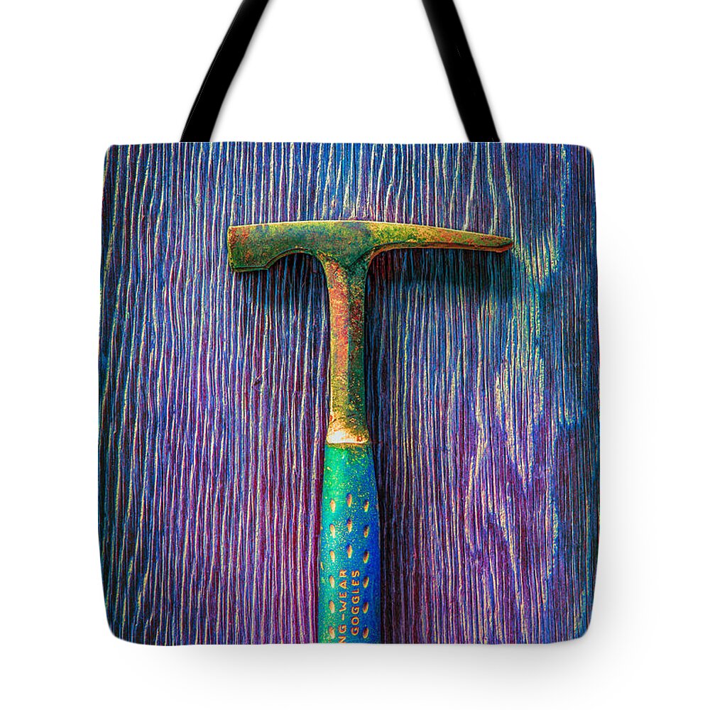 Brick Tote Bag featuring the photograph Tools On Wood 63 by YoPedro