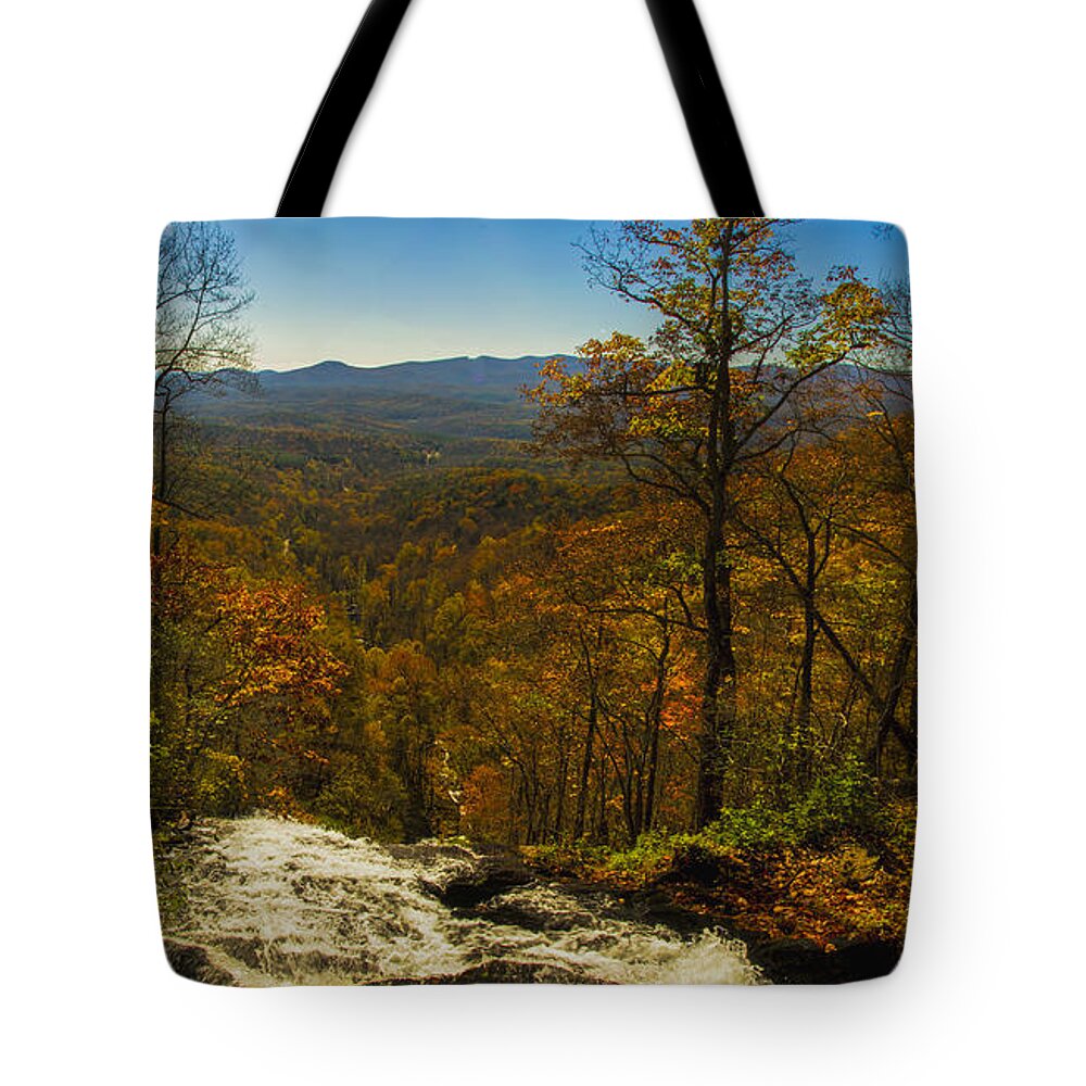 Amicola Falls Tote Bag featuring the photograph Top of Amicola Falls by Barbara Bowen