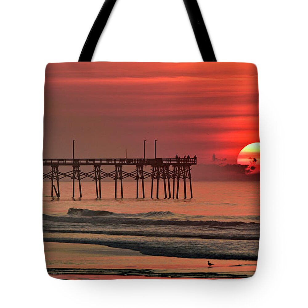 Sunrise Tote Bag featuring the photograph Topsail Moment by DJA Images
