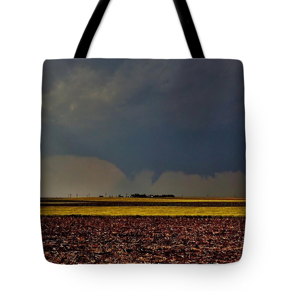 Tornado Tote Bag featuring the photograph Tornadoes Across The Fields by Ed Sweeney