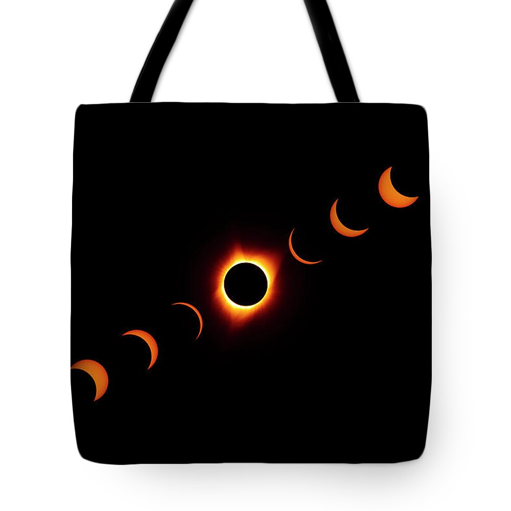 Outdoor; Sun; Eclipse Tote Bag featuring the digital art Total Eclipse 2017 by Michael Lee
