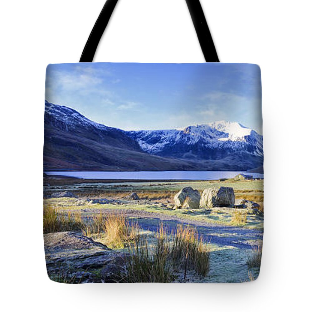 Snowdonia Tote Bag featuring the photograph Total Peace Panorama by Ian Mitchell