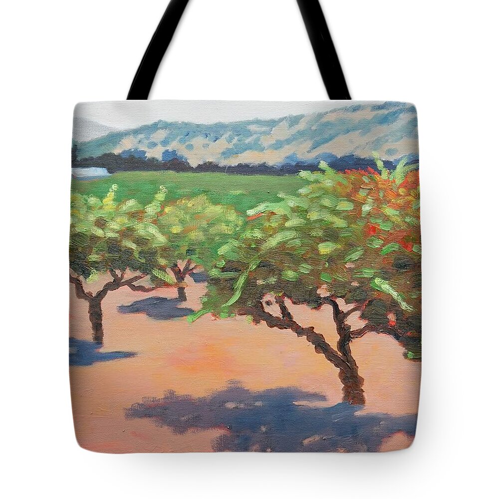 Winery Tote Bag featuring the painting Touch of Fall by Gary Coleman