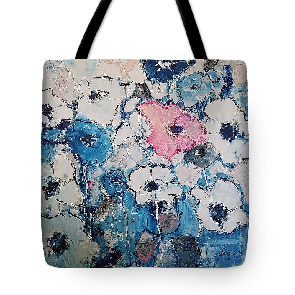 Pink Tote Bag featuring the painting Touch of Pink by Terri Einer