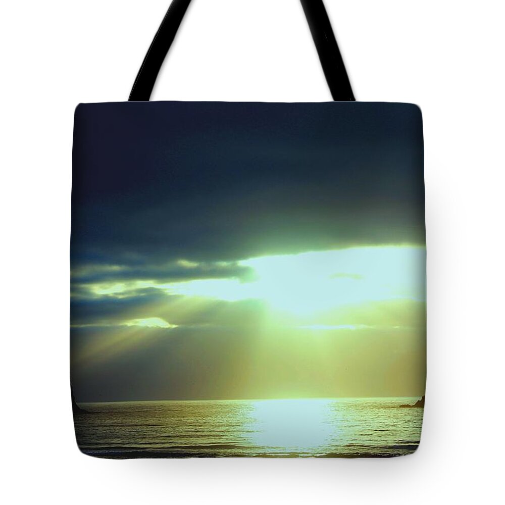 Clouds Tote Bag featuring the photograph Touched from Above by Charlene Reinauer