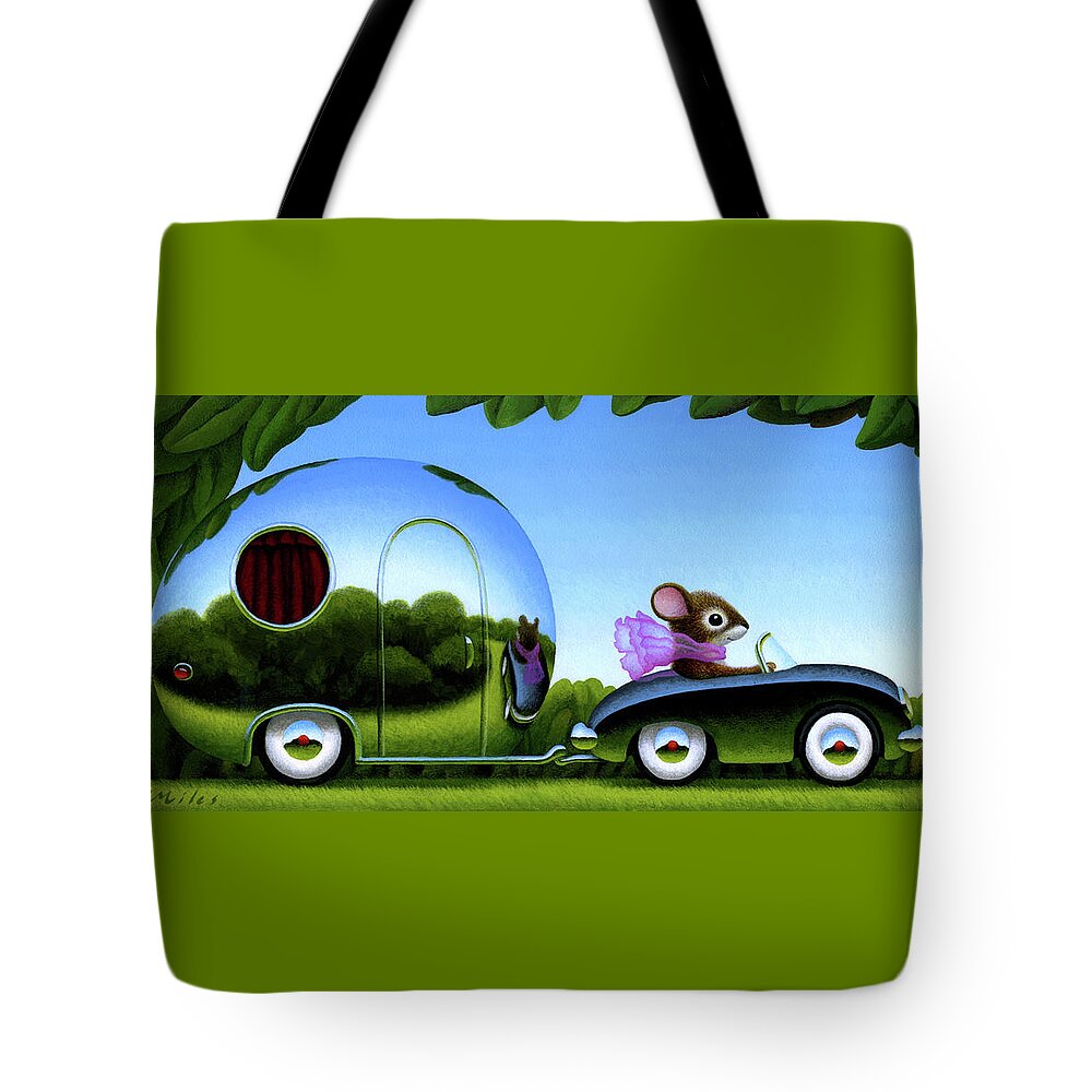 Driving Tote Bag featuring the painting Touring by Chris Miles