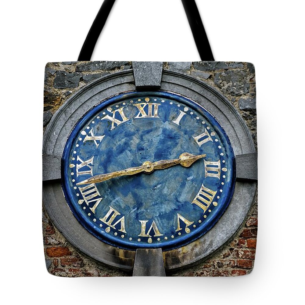 2016 Tote Bag featuring the photograph Tower Clock by Chris Buff