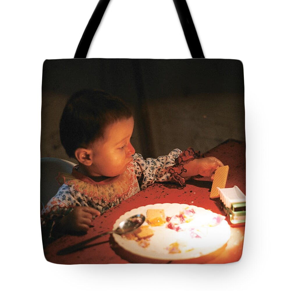 Girl Tote Bag featuring the photograph Toy and Cookie by David Cardona