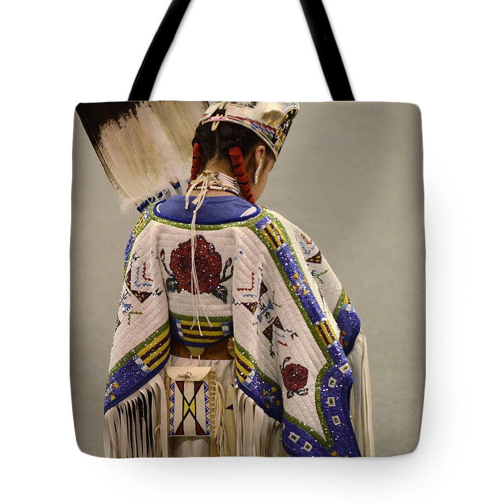Pow Wow Tote Bag featuring the photograph Pow Wow Traditional Dancer 1 by Bob Christopher