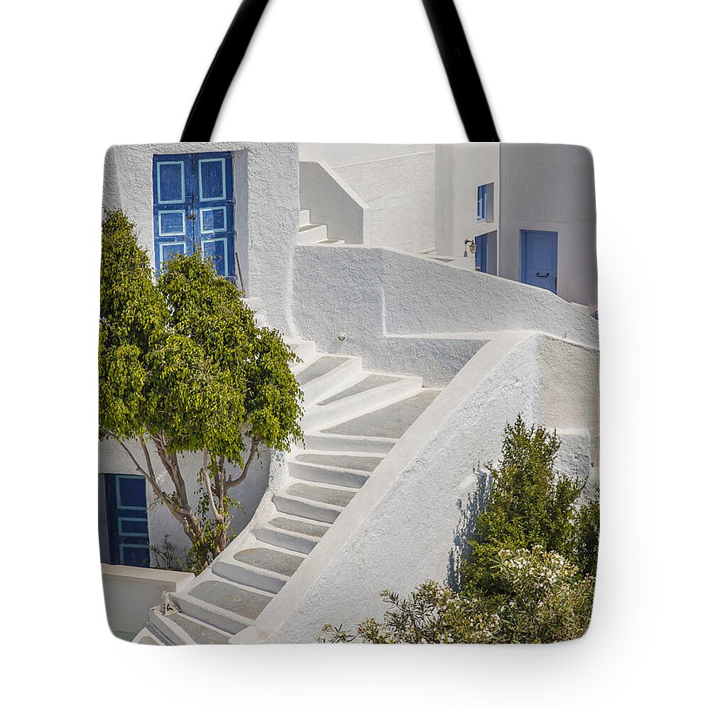 Door Tote Bag featuring the photograph Traditional Santorini by Sophie McAulay