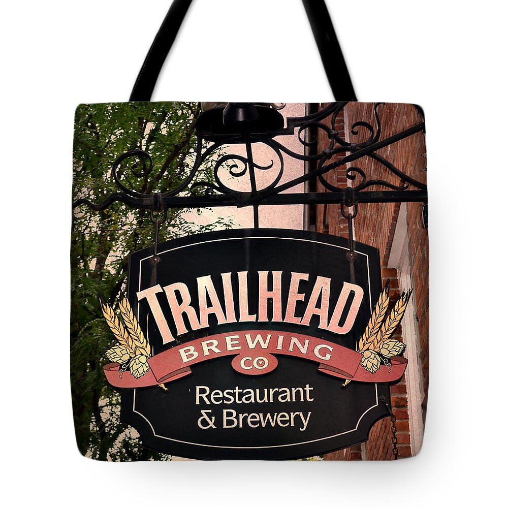 Trailhead Tote Bag featuring the photograph Trailhead Brewing Company by Deena Stoddard