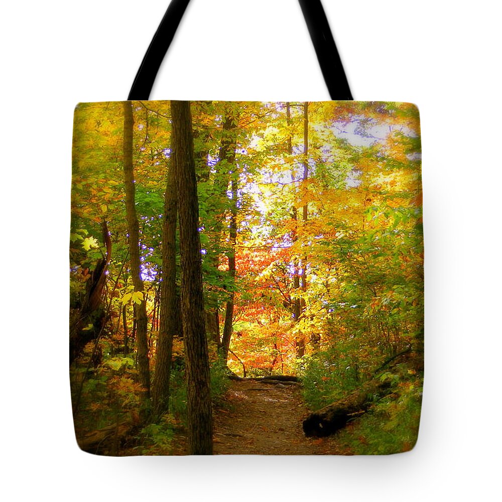Trailhead Light Tote Bag featuring the photograph Trailhead Light by Edward Smith