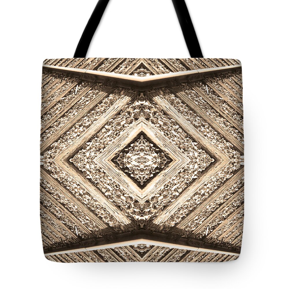 Sepia Tote Bag featuring the photograph Train Tracks Sepia Four Way by James BO Insogna