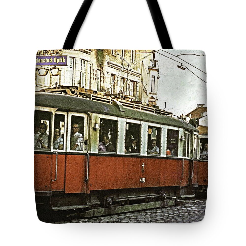 Vienna Tote Bag featuring the photograph Tram To Sievering by Ira Shander
