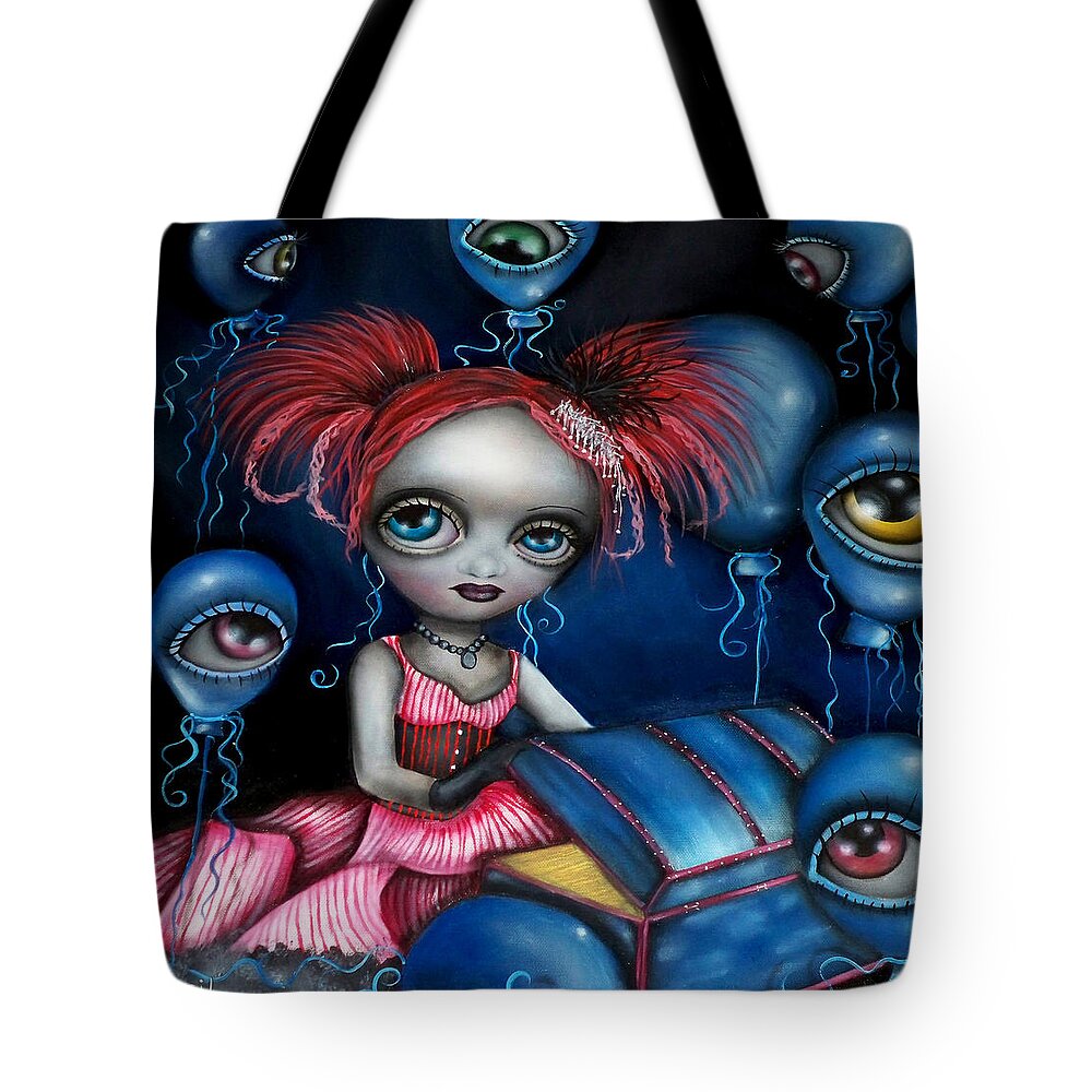 Surreal Tote Bag featuring the painting Tranquilatwist by Abril Andrade