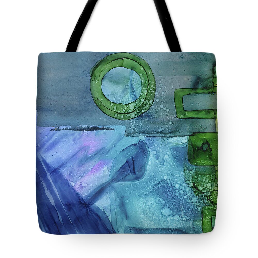 Abstract Tote Bag featuring the painting Tranquility by Vicki Baun Barry
