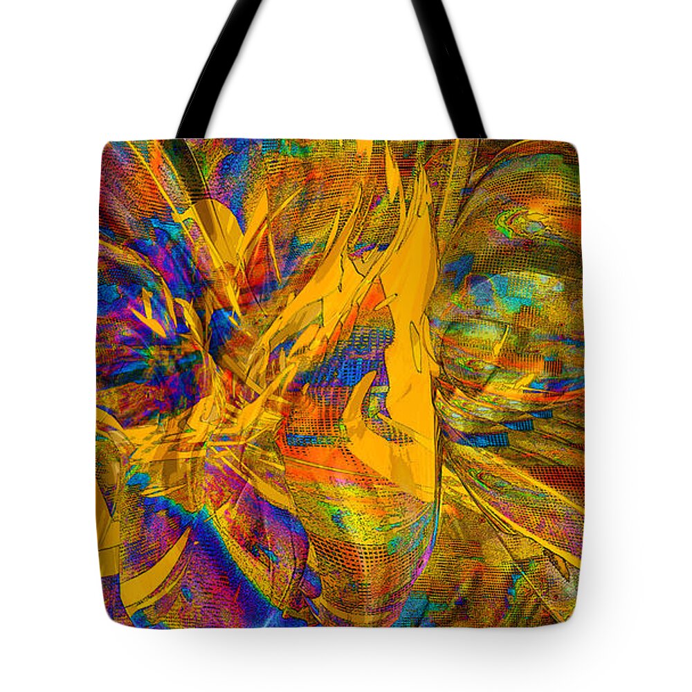 Original Modern Art Abstract Contemporary Vivid Colors Tote Bag featuring the digital art Trans Pt 3 by Phillip Mossbarger