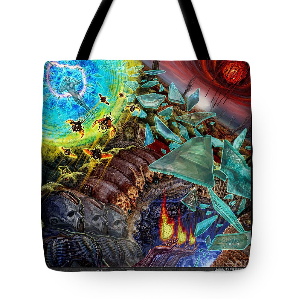 Recursion Tote Bag featuring the digital art Transending Thoughts by Tony Koehl