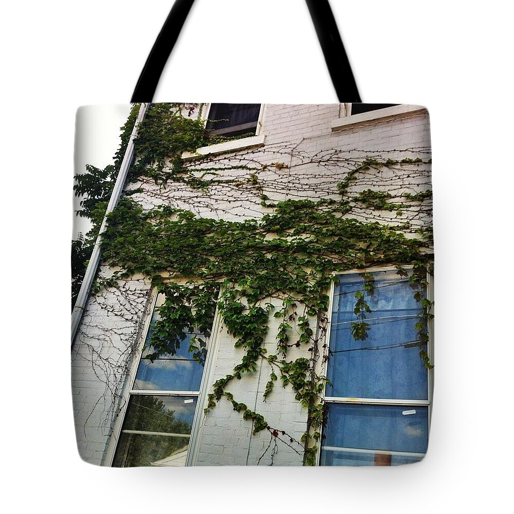 Vines Building Tote Bag featuring the photograph Trapped by Annie Walczyk