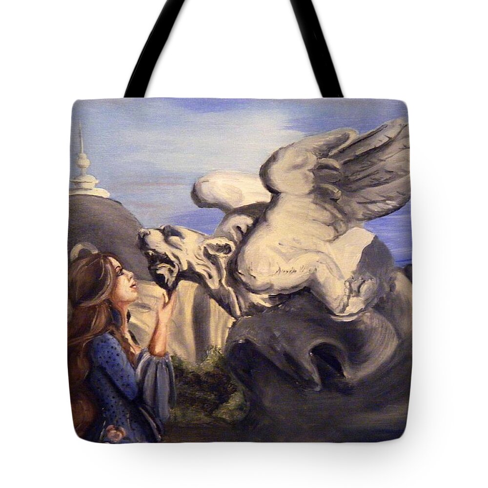 Woman Tote Bag featuring the painting Trapped Souls by Scarlett Royale