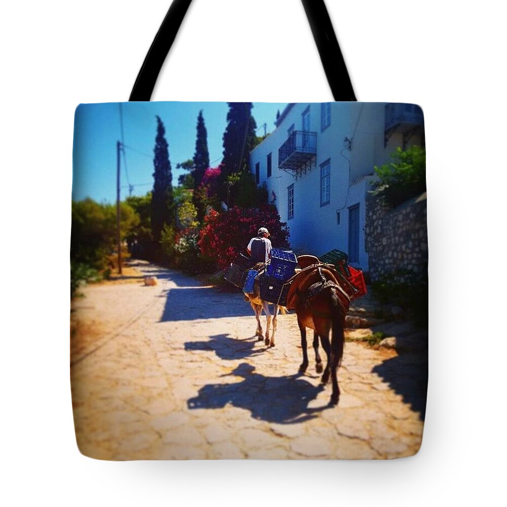  Tote Bag featuring the photograph Travel by horse by Rachel Phillips