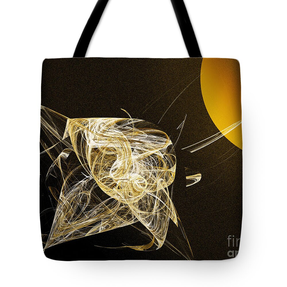 Andee Design Abstract Tote Bag featuring the digital art Travel In Time To 1969 Circle The Sun by Andee Design