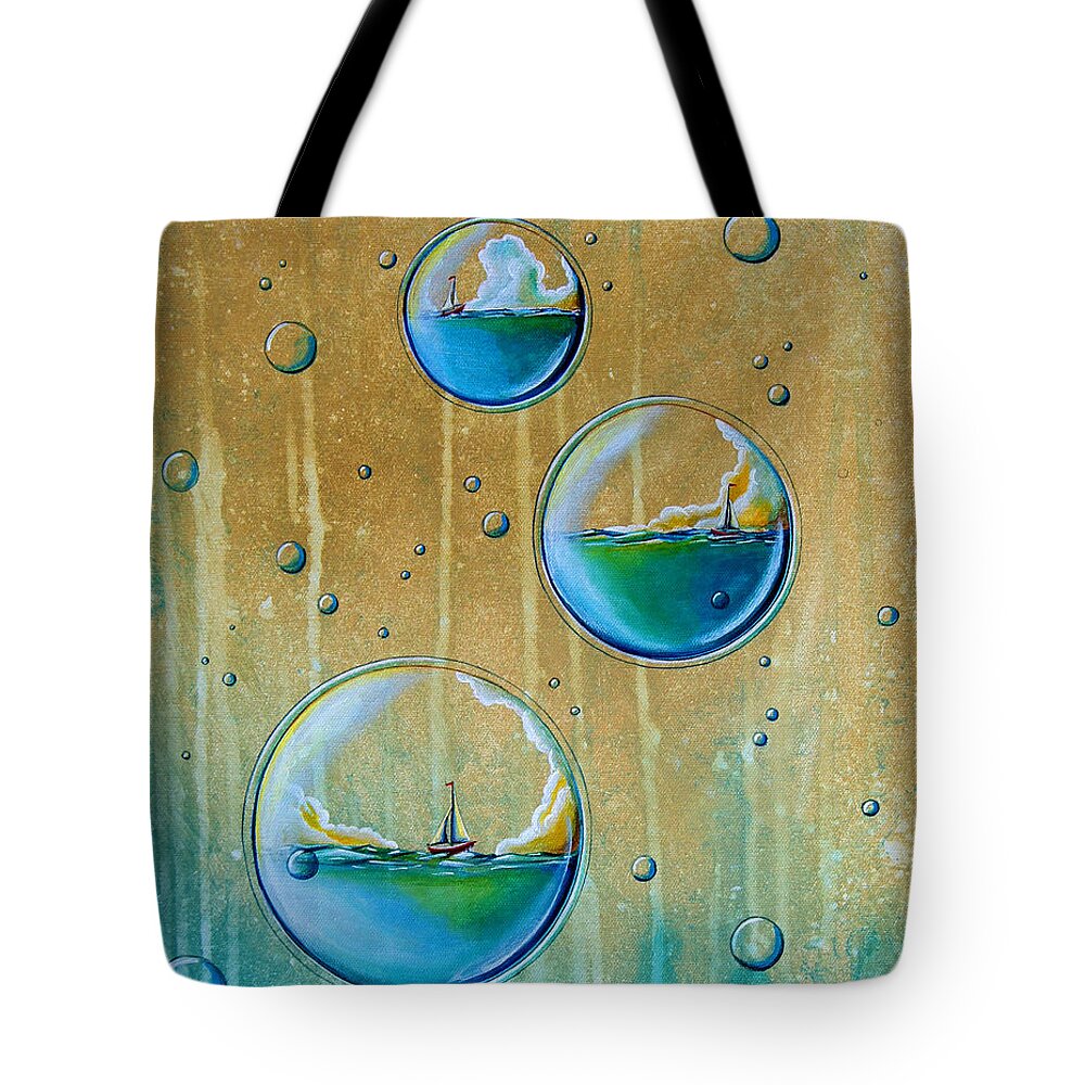 Sailing Tote Bag featuring the painting Traveling In Circles by Cindy Thornton