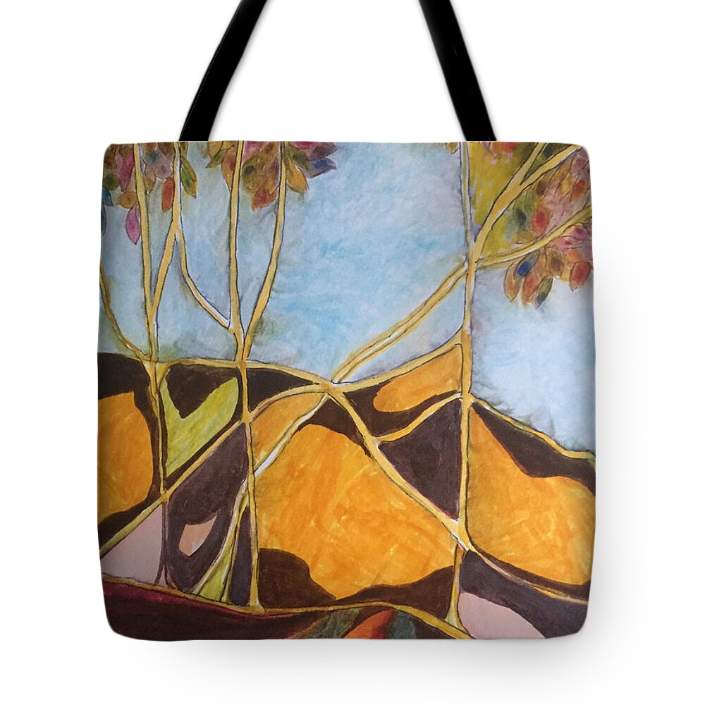 Trees Tote Bag featuring the drawing Traveling Without A Camera Tangle Of Trees by Dennis Ellman