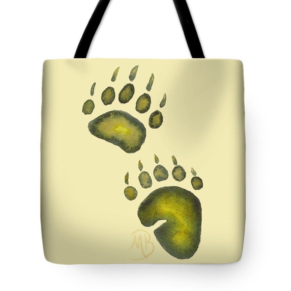 Bear Tote Bag featuring the painting Tread Lightly by Monica Burnette