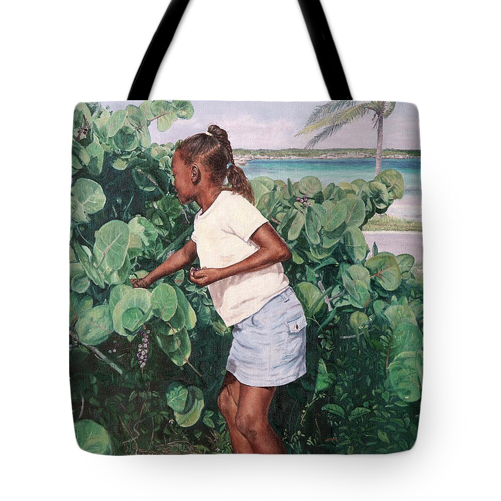 Roshanne Tote Bag featuring the painting Treasure Cove by Roshanne Minnis-Eyma