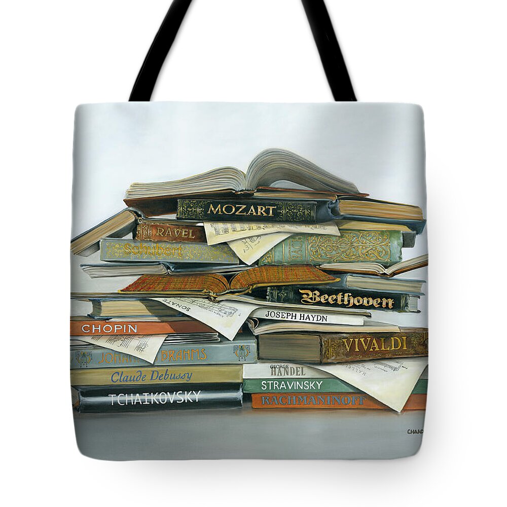 Mozart Tote Bag featuring the painting Treble Makers by Gail Chandler