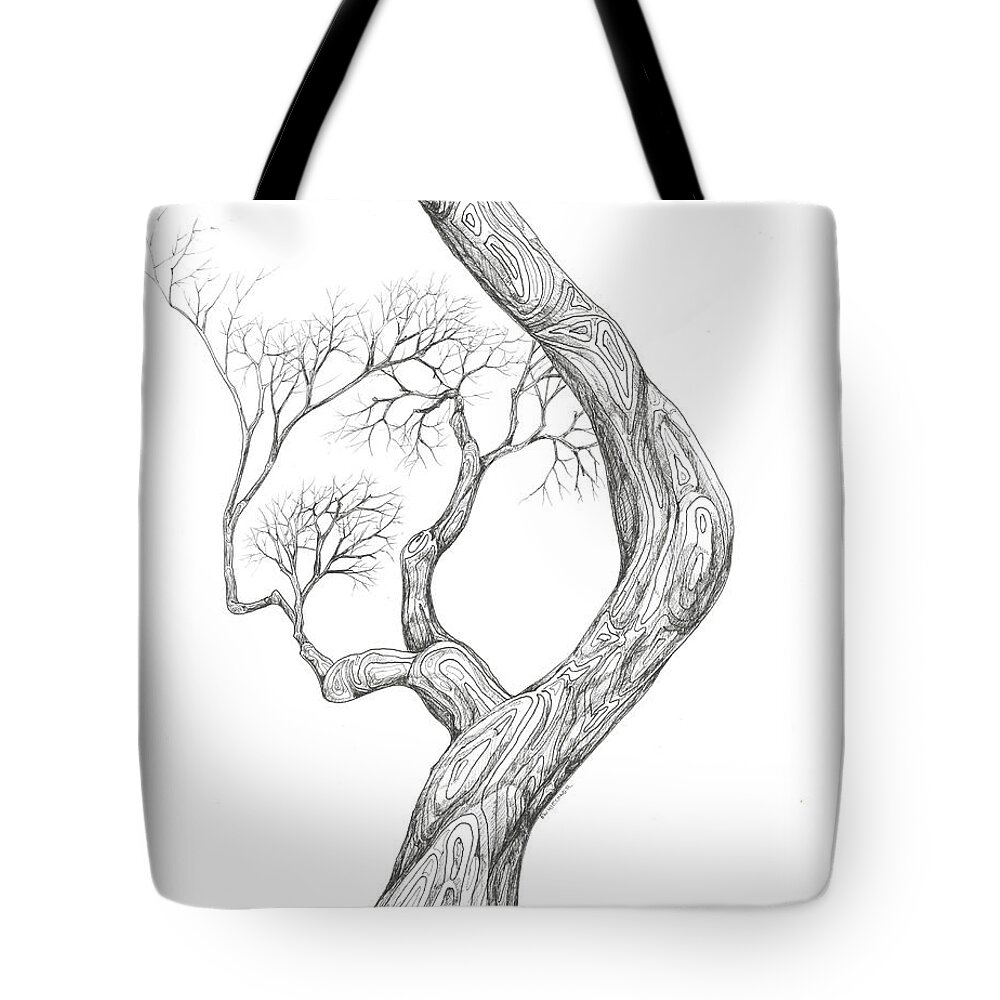 Ink Tote Bag featuring the digital art Tree 40 by Brian Kirchner