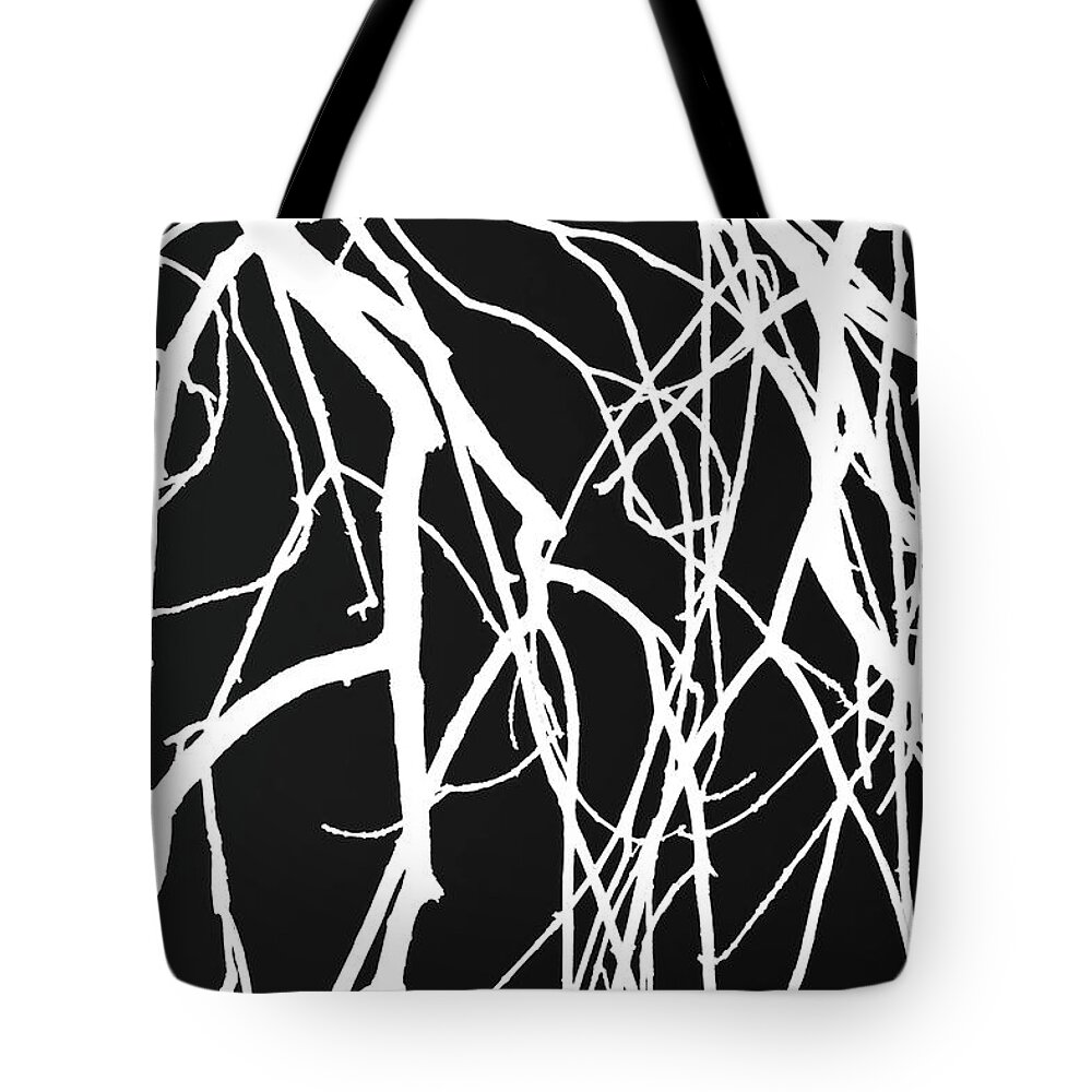 Tree Tote Bag featuring the photograph Tree Abstract BW by Mary Bedy