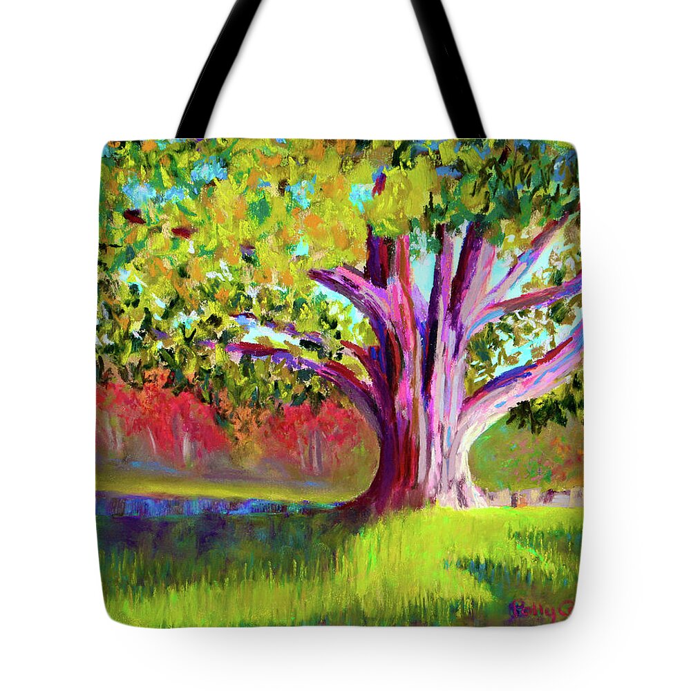  Tote Bag featuring the painting Tree at Hill-Stead Museum by Polly Castor