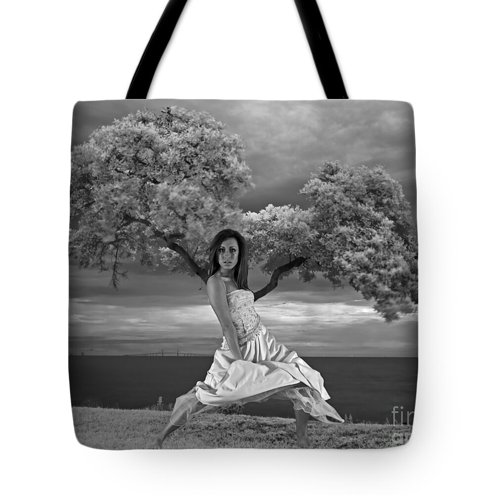 Girl Tote Bag featuring the photograph Tree Girl 1209040 by Rolf Bertram