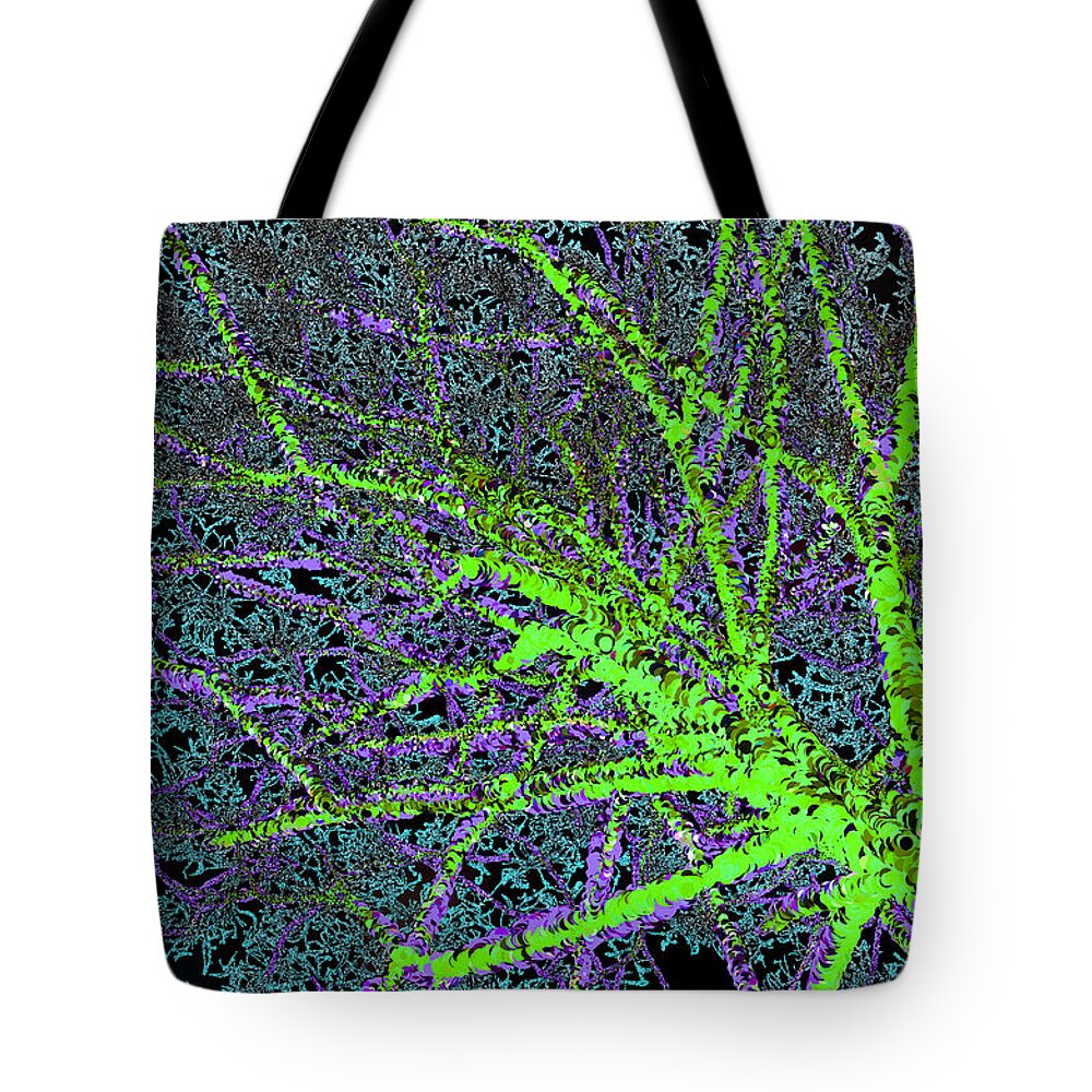 Abstract Tote Bag featuring the painting Tree-mendous by Bruce Nutting